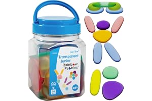 edx education Junior Rainbow Pebbles – miniburk – klar – sortera och stapla stenar – matematikmanipulativ – för åldrarna 18 m