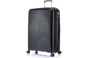 DK Luggage 28" Large Hard Shell Polypropylene PP Suitcase 4 Wheel Spinner Luggage PP20 Black