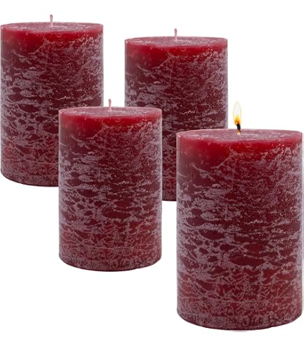 Spetebo Candele a Pilastro in Vera Cera, 10 x 7 cm, Set da 4