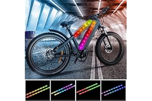 Hont Bike Lights Cycle Lights Multicolor Night Cycling Kids Electric Scooter Foldable LED Strip Lights for Skateboard, Multicolor Lamp Waterproof Safety, Party and Indoor Outdoor Decoration