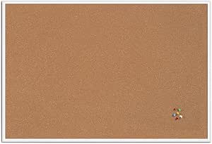 Lavagna Ardesia Bi-Office New Basic 885x585 Mm - Cornice Bianca, Ideale Per Casa E Ufficio