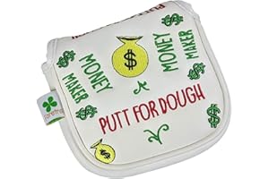 Foretra – Putt for Dough - Money Maker White Golf Putter Headcover Quality PU Leather Magnetic Closure for Square Mallet Style Putters Scotty Cameron Odyssey Taylormade Ping