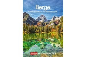 Berge Wochenplaner 2025 - 53 Blatt mit Zitaten und Wochenchronik: Landschafts-Wandkalender zum Aufhängen und Eintragen mit 53 atemberaubenden Bergpanoramen. Terminkalender 2025 Wand. 25 x 35,5 cm