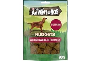 Adventuros PURINA Nuggets - Snack per Cani a Basso Contenuto di Grassi, con Sacco di Cinghiale, Confezione da 6 (6 x 90 g)