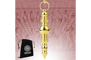 VIBRATIS Pendule Divinatoire Égyptien de Radiesthésie en Laiton Doré 22G | Pendule Divinatoire Témoin Magnétiseur (Soin, Géobiologie, Radionique, Divinatoire...)