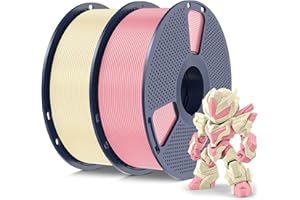 SUNLU High Speed PLA Meta filament do drukarki, 2 kg, PLA 3D, 1,75 mm, bardziej wytrzymały filament drukarski 3D, dokładność pomiaru +/- 0,02 mm, łącznie 2 kg, 1 kg na szpulę, 2 sztuki, kremowo-biały