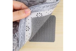 AuGiueam 10 Pair Non-Slip Rug Grippers,Washable Rug Tape for Carpet Sofa Cushion Sheets,Reusable Rug Stickers for Marble Tile Hardwood Floors,Rug Grippers for Laminate Floor (Grey)