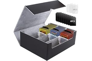 ECOSEAO Pudełko do przechowywania kart kolekcjonerskich, magnetyczne pudełko na 1800+ kart, pudełko na karty kolekcjonerskie, pudełko na karty MTG, Triple Card Deck, pudełko do przechowywania kart TCG