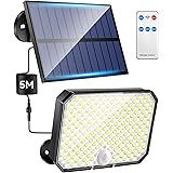 One Fire Faretti Solari a LED da Esterno,190LED 3 Modalità Luce Solare LED Esterno con Sensore di Movimento, IP65 Faretto LED