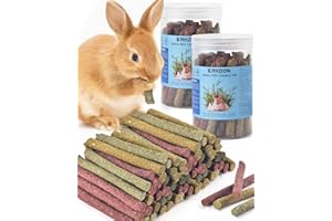 Timothy Heu Sticks,ERKOON 76 Stück Kaninchen Spielzeug Karotten Rosengraskuchen Zahnpflege Molar, Chinchillas Spielzeug Kauspielzeug für Kaninchen, Meerschweinchen, Hamster, Chinchilla