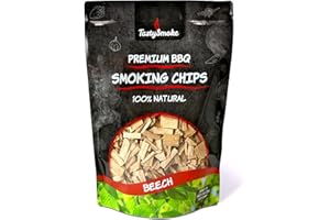 TastySmoke® Hochwertige Räucherchips Buche – 100% natürliches Holz für intensives Raucharoma, ideal für BBQ, Smoker, Grill – 750g Räucherholz für Fleisch, Fisch, Gemüse