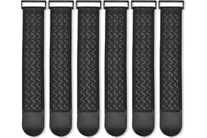 XHTXHT 6 Stück klettband selbstklebend, Elastische Gurte mit Anti-Rutsch-Streifen, Gurtbänder für Schläuche, Kabel, Fahrrad, Camping, Gepäck, Yogamatten (5 * 30cm)