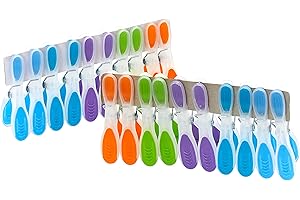 gimi Soft&Strong Lot de 20 Pinces à Linge avec poignée Souple avec Ressort galvanisé, Plastique Multicolore 3 x 1,8 x 8,5 cm