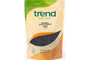 Trend Organic Black Sesame Seeds, 500g–Good Source of Protein, Dietary Fiber, Healthy Fats, and Essential Minerals – Certified Organic, Vegan, GMO-Free, No Additives No Preservatives, Raw