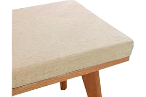xinwanhong Coussin de Banc pour Chaise d'extérieur, Coussin de Siège Banc Chaise de Jardin Lavable Antidérapant,Coussins de Chaise pour Terrasse Rebord de Fenêtre Intérieur Canapés,Beige,65X30X5CM