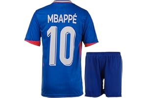 Hawkara Maillot de football pour enfant avec short - Édition France #10 Mbappe - Tailles jeunes
