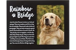 Pearhead Pet Rainbow Bridge Memorial - Marco de Fotos (Texto en inglés), Color Negro