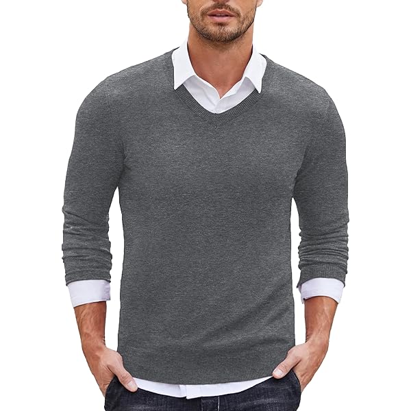 COOFANDY Herentrui met ronde hals en kraag, slimfit, vlechtpatroon, pullover, sweater, lichte vrije tijd, fijn gebreide trui, grijs, L COOFANDY Herentrui met ronde hals en kraag, slimfit, vlechtpatroon, pullover, sweater, lichte vrije tijd, fijn gebreide trui, grijs, L