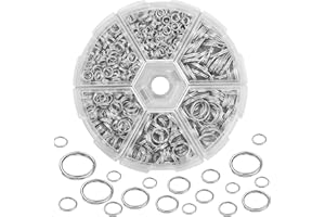 BLUESEABUY 690Pz Anelli di Salto Anellini per Portachiavi 4/5/6/8/10/12mm Anelli Aperti di Salto a Doppio per Bigiotteria DIY Creazione di Gioielli (Argento)