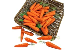 Tuxiaobu Carote artificiali per decorazione, realistiche, in plastica, decorazioni vegetali per cucina, casa, feste, pub, tavolo, cestino fotografico, ornamento per oggetti di scena, 30 pezzi