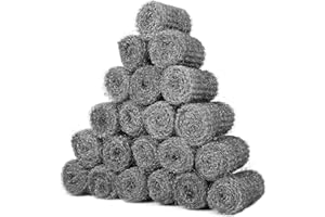 Shineboc 20 PCS 1# Coarse Steel Wire Wool, Mice Coarse Wire Wool Rats Wall Hole Fill Fabric for Removing Paint, Varnish, Rust Can Stop Rats, Insect, Pest