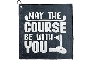 TUONYIS Serviette de golf, serviette de golf, balles de golf, cadeaux pour homme, mari, petit ami, papa, golfeurs/fans de golf, serviettes de golf fantaisie pour sacs de golf avec clip, anniversaire,