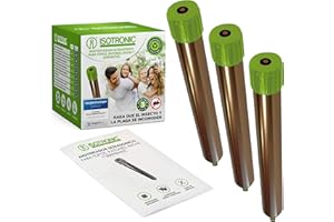 ISOTRONIC Ahuyentador ultrasónico contra Topos, campañoles, Ratones, Hormigas y Serpientes | Apto para Jardines, Campos, Cultivos, Campos de Golf | Funciona con Pilas | Alcance de 1250 m2 | Set de 3