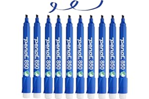 PENOL OF SCANDINAVIA 4 pennarelli per lavagna bianca blu - 850, punta a scalpello da 2-5 mm con marchio Nordic Swan Ecolabel - NON TOSSICO E INODORE - Fusto in plastica con cappuccio antirotolamento