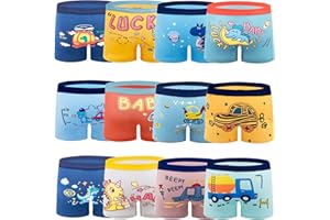Cogindss Xmrlvn Jungen Unterhosen Boxershorts Baumwolle Dinosaurier Muster Unterwäsche 12er Pack, 3-13 Jahre