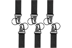 AYMQC Taktischer Hängender Schlüsselanhänger Gürtel Karabiner Schluesselhaken Nylon Molle Gurtband Hängende Schnalle für Bergsteigen Camping Wandern 6 Stück (Schwarz)