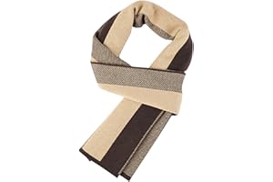 WANYING Hommes Echarpe 6% Laine Automne Hiver Easy Chic Gentleman Echarpe Tricotée - 180 * 30cm À Rayures