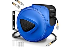 TRESKO® Enrouleur automatique de Tuyau à air comprimé 20m | Connexion 1/4" | Dévidoir Tuyau Automatique Mural, Bleu