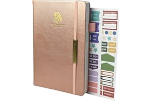 EARNING POWER 2024 Diary Planner, 2024 Diary A5 Page A Day, Year Daily Calendar Planner, Complete Business Planner, Agenda and Journal Organiserwith Pen Loop,Sticker and Inner Pocket, 21x14.5cm(Rose Gold)