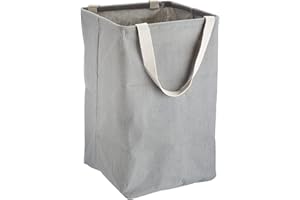 Amazon Basics Carré Panier de rangement en tissu Cube haut Gris anthracite