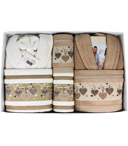 Set Bagno 8 Pezzi Ferlen - Asciugamani E Accappatoi In Cotone Con Stampa Girandola - Foto 3