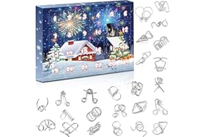 GEEKEO Calendario Dell'avvento Rompicapo 2024 per Bambini e Adulti, Metallo Puzzle Regalo di Natale Ragazzo Ragazza con 24 Sorprese Giocattoli per Conto Alla Rovescia