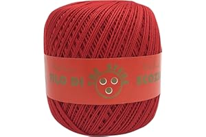 filati italiani Cotone Filo di Scozia 100g Titolo 5-8 - 12-16 (Rosso - 09, 5)