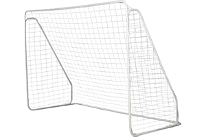 HOMCOM But de Football - Cage de Foot - But d'entrainement dim. 301L x 120l x 200H cm - châssis métal époxy Filet PE - piquets Inclus - Blanc