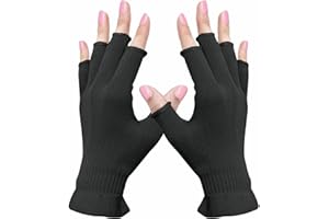 Migliore Wear 2 Pairs Fingerless Gloves, Touchscreen Half Finger Moisturising Gloves, Anti UV Nail Gloves for Dry Hands, SPA, UV Protection, Nail Art