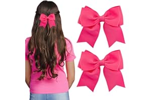 GIKPAX 2er-Set Satin-Haarspangen mit großen Schleifen für Mädchen, rosarot