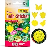 inseko 15 x Profi Gelbsticker Gelbtafeln Gelbfalle Fliegenfalle - umweltfreundlich/giftfrei (15)
