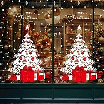 Stickers Noël Fenêtre Réutilisables 215 Pièces - Édition 2026 - PVC, Motifs Père Noël, Sapins - Pour Vitres, Miroirs - 7