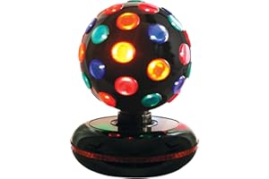 Global Gizmos 45830 6” Rotating Disco Ball/Kids Disco Light/Mains Operated/Multi-Coloured Lights/Great for Parties & Playrooms/Black Colour