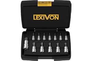 LEXIVON Tamper Proof Torx Bit Socket Set, Premium S2 Alloy Steel | 13-Piece Security Star T8 - T60 Set | Enhanced Storage Case (LX-146)