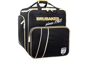BRUBAKER 'Super Grenoble' - Sac à Chaussures de Ski/Sac Casque/Sac à Dos - Système de Transport Intelligent - Noir/Doré