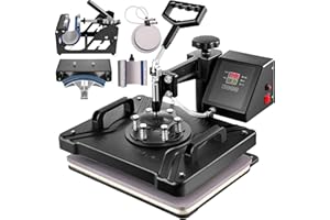 VEVOR Pressa di Calore 6 in 1 Pressa a Caldo 38x30 cm T-Shirt Stampa Tazza Macchina da Stampa Macchina Multifunzionale di Trasferimento di Calore per T-Shirt Tazza Cappello