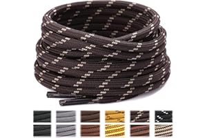 Stepace Lacci per Scarpe Rotondi [2 Paia] Stringhe Scarpe Robuste e Resistenti per Scarpe da Trekking e Scarpe da Scarponi Montagna