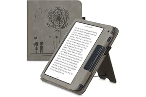 kwmobile Étui Compatible avec Kobo Libra 2 Coque - Étui à Rabat magnétique Tablette eReader Daim synthétique - Gris