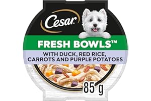 CESAR Fresh Bowl Adult Dog with Duck,Red Rice,Carrots,Potato in Gravy 85g (Pack of 10)
