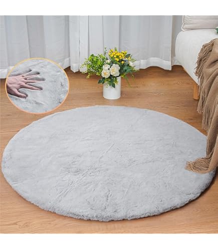 SK Studio Laagpolig tapijt, rond, zacht, designer effen vloerbedekking, antislip, tapijten voor keuken, eetkamer, tienerkamer, kinderkamer, roze, 180 cm